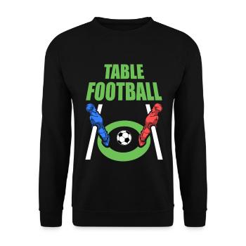 Spritziger Tischfußball Angreifer - Unisex Pullover - Schwarz - Vorne - Alina (178cm) & Michal (187cm)