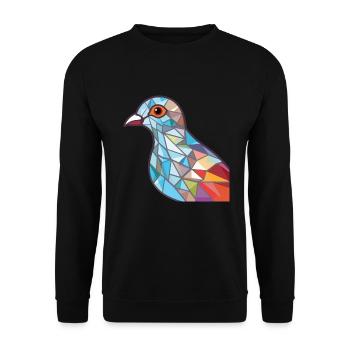 Taube buntes Aquarell Tier Haustier Illustration - Unisex Pullover - Schwarz - Vorne - Alina (178cm) & Michal (187cm)