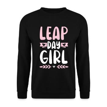 Happy Birthday Schaltjahr 29. Februar Schalttag - Unisex Pullover - Schwarz - Vorne - Alina (178cm) & Michal (187cm)