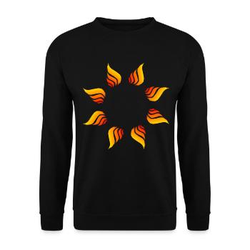 Feuer Kreis Kreisform - Unisex Pullover - Schwarz - Vorne - Alina (178cm) & Michal (187cm)