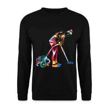 Fleißige Haushälterin Putzprofi - Unisex Pullover - Schwarz - Vorne - Alina (178cm) & Michal (187cm)