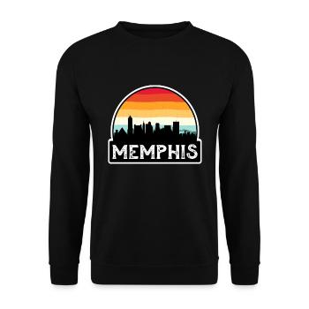 Memphis Tennessee USA Flagge Skyline Reise Souvenir - Unisex Pullover - Schwarz - Vorne - Alina (178cm) & Michal (187cm)