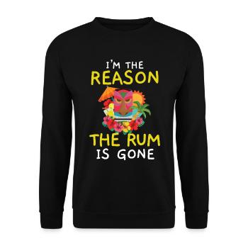 Ich bin der Grund, warum der Rum weg ist Luau Part - Unisex Pullover - Schwarz - Vorne - Alina (178cm) & Michal (187cm)