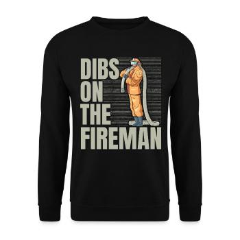 Dibs On The Fireman Feuerwehrmann Feuerwehrmann Fe - Unisex Pullover - Schwarz - Vorne - Alina (178cm) & Michal (187cm)