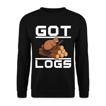 Got Logs Biber Wildlife Tier Kanada Damm Nagetier - Unisex Pullover - Schwarz - Vorne - Alina (178cm) & Michal (187cm)