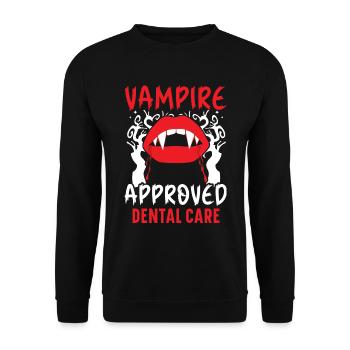 Vampir-geeignete Zahnpflege. - Unisex Pullover - Schwarz - Vorne - Alina (178cm) & Michal (187cm)