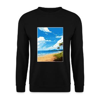 Nicoya Halbinsel Costa Rica Vintage Reiseposter - Unisex Pullover - Schwarz - Vorne - Alina (178cm) & Michal (187cm)
