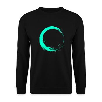 Kreis Design Bürste Vektor Türkis Neu - Unisex Pullover - Schwarz - Vorne - Alina (178cm) & Michal (187cm)