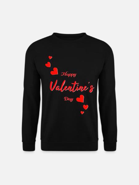 Valentine Happy Valentine - Unisex Pullover - Schwarz