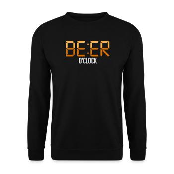 Beer O'Clock - Bierzeit Digitaluhr - Unisex Pullover - Schwarz - Vorne - Alina (178cm) & Michal (187cm)