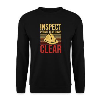 Inspektionsgenehmigung Abriss des klaren Bauwracks - Unisex Pullover - Schwarz - Vorne - Alina (178cm) & Michal (187cm)