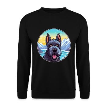 Scottish Terrier Hunderasse Karikatur Kawaii Watercol - Unisex Pullover - Schwarz - Vorne - Alina (178cm) & Michal (187cm)