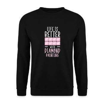 Diamantmalerei Handwerkszeug Diamantmaler - Unisex Pullover - Schwarz - Vorne - Alina (178cm) & Michal (187cm)