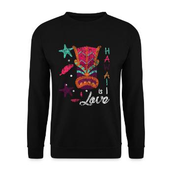Hawaii Vacations Love - Unisex Pullover - Schwarz - Vorne - Alina (178cm) & Michal (187cm)