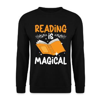 Ein Buch, das es wert ist, verboten zu werden, ist - Unisex Pullover - Schwarz - Vorne - Alina (178cm) & Michal (187cm)