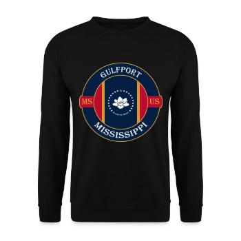 Gulfport Mississippi Flagge USA Souvenir Abzeichen - Unisex Pullover - Schwarz - Vorne - Alina (178cm) & Michal (187cm)