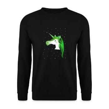 Einhorn Sternenhimmel - Unisex Pullover - Schwarz - Vorne - Alina (178cm) & Michal (187cm)