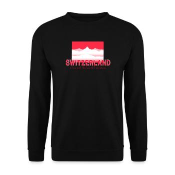 SWITZERLAND mountains - Unisex Pullover - Schwarz - Vorne - Alina (178cm) & Michal (187cm)