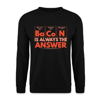 Speck ist immer die Antwort Fleischliebhaber Speck - Unisex Pullover - Schwarz - Vorne - Alina (178cm) & Michal (187cm)