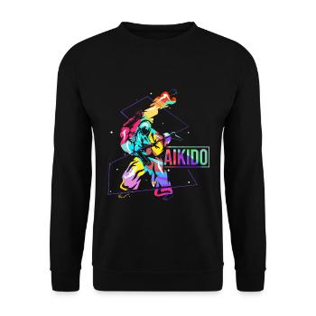 Flinke Aikido Verteidigungstechnik - Unisex Pullover - Schwarz - Vorne - Alina (178cm) & Michal (187cm)
