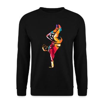 Dynamische Freestyle Ballkontrolle - Unisex Pullover - Schwarz - Vorne - Alina (178cm) & Michal (187cm)
