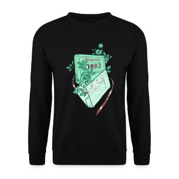 Oldschool Tape - Unisex Pullover - Schwarz - Vorne - Alina (178cm) & Michal (187cm)