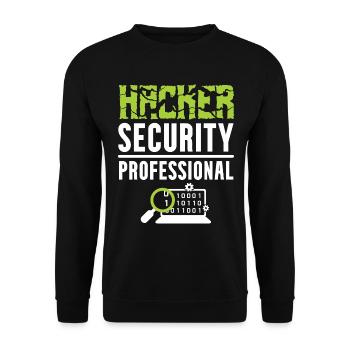 Hacker Security Professional - Unisex Pullover - Schwarz - Vorne - Alina (178cm) & Michal (187cm)