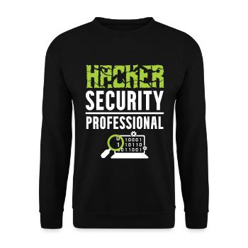 Hacker Security Professional - Unisex Pullover - Schwarz - Vorne - Alina (178cm) & Michal (187cm)