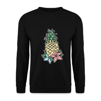Exotische Orchideenblüte Hawaii - Unisex Pullover - Schwarz - Vorne - Alina (178cm) & Michal (187cm)