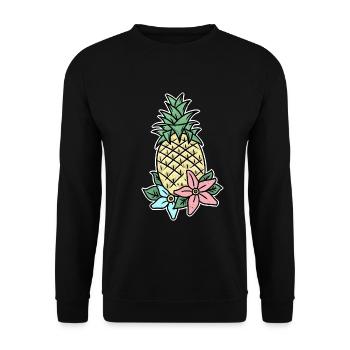 Exotische Orchideenblüte Hawaii - Unisex Pullover - Schwarz - Vorne - Alina (178cm) & Michal (187cm)