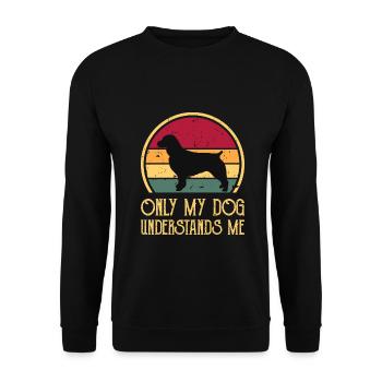 Boykin Spaniel Hund Lover Silhouette Vintage Sonnenuntergang - Unisex Pullover - Schwarz - Vorne - Alina (178cm) & Michal (187cm)