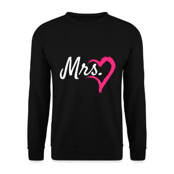 Mrs Herz - Unisex Pullover - Schwarz - Vorne - Alina (178cm) & Michal (187cm)