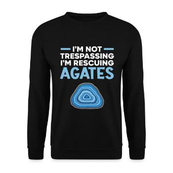 Ich bin kein Eindringling, ich rette Achate - Unisex Pullover - Schwarz - Vorne - Alina (178cm) & Michal (187cm)