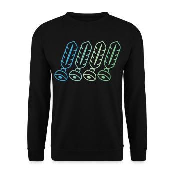 Indiaca Shuttlecock Peteca mit Indiaca Spieler - Unisex Pullover - Schwarz - Vorne - Alina (178cm) & Michal (187cm)