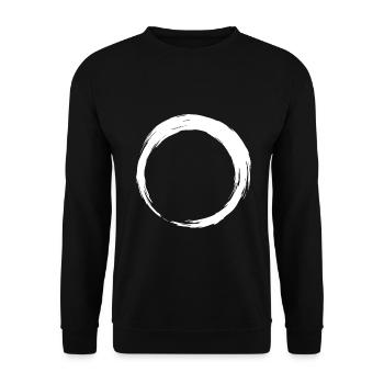 Kreis Symbol Bürste weiß - Unisex Pullover - Schwarz - Vorne - Alina (178cm) & Michal (187cm)