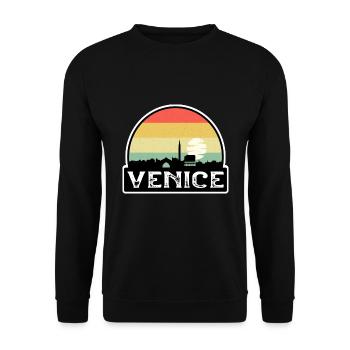 Venedig Italien Flagge Skyline Reisesouvenir - Unisex Pullover - Schwarz - Vorne - Alina (178cm) & Michal (187cm)