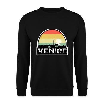 Venedig Italien Flagge Skyline Reisesouvenir - Unisex Pullover - Schwarz - Vorne - Alina (178cm) & Michal (187cm)