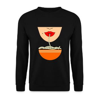 Pho Noodle Essen - Unisex Pullover - Schwarz - Vorne - Alina (178cm) & Michal (187cm)