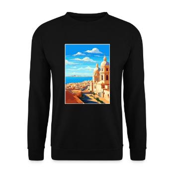 Cádiz Spanien Vintage Reiseposter WPA Souvenir - Unisex Pullover - Schwarz - Vorne - Alina (178cm) & Michal (187cm)