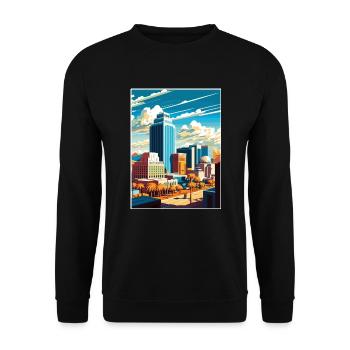 Tucson Arizona Vintage Reiseposter WPA Souvenir - Unisex Pullover - Schwarz - Vorne - Alina (178cm) & Michal (187cm)