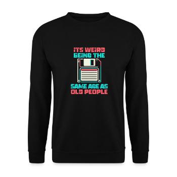 Jahrgang | Klassisch | Klassisch | Alt - Unisex Pullover - Schwarz - Vorne - Alina (178cm) & Michal (187cm)