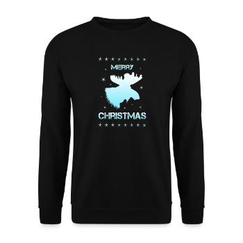 Merry Christmas moose - Unisex Pullover - Schwarz - Vorne - Alina (178cm) & Michal (187cm)