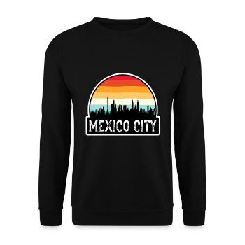 Mexiko-Stadt Mexiko-Flagge Skyline Reise-Souvenir - Unisex Pullover - Schwarz - Vorne - Alina (178cm) & Michal (187cm)