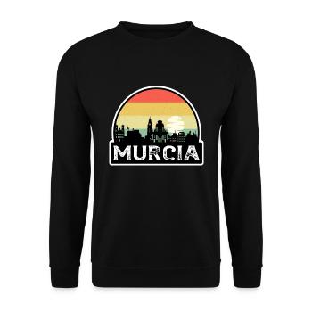 Murcia Spanien Flagge Skyline Reisesouvenir - Unisex Pullover - Schwarz - Vorne - Alina (178cm) & Michal (187cm)
