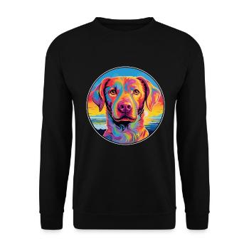 Alano Español Hunderasse Bunt Karikatur Watercolo - Unisex Pullover - Schwarz - Vorne - Alina (178cm) & Michal (187cm)