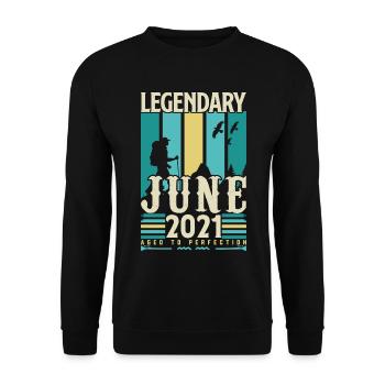 Juni 2021 Geburtstagsgeschenk, Jahrgang Juni 2021. - Unisex Pullover - Schwarz - Vorne - Alina (178cm) & Michal (187cm)