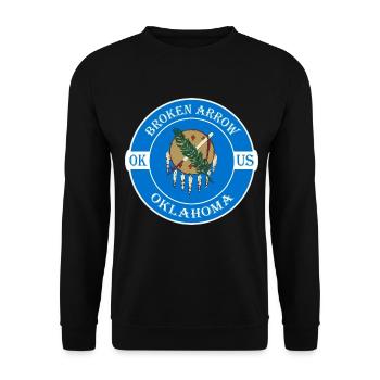 Broken Arrow Oklahoma Flagge USA Souvenir Abzeichen - Unisex Pullover - Schwarz - Vorne - Alina (178cm) & Michal (187cm)