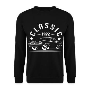 Geschenkidee - CLASSIC 1972. - Unisex Pullover - Schwarz - Vorne - Alina (178cm) & Michal (187cm)