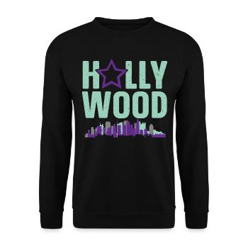 Hollywood America USA Vacation Travel Tourist - Unisex Pullover - Schwarz - Vorne - Alina (178cm) & Michal (187cm)