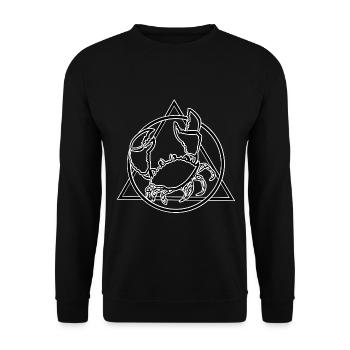 Flinke Strandkrabbe Nordseeküste - Unisex Pullover - Schwarz - Vorne - Alina (178cm) & Michal (187cm)